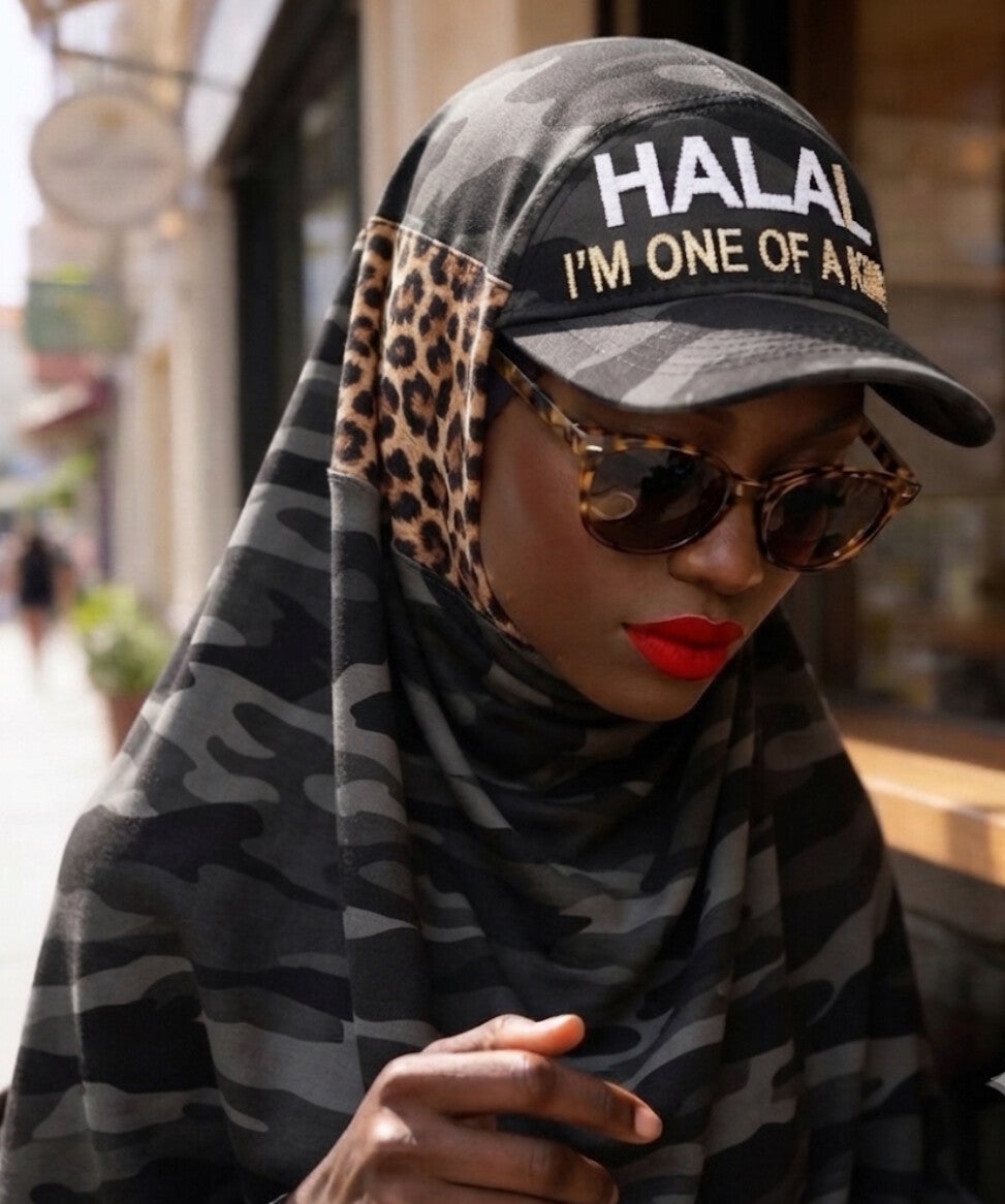 BLACK CAMO/ LEOPARD FULL COVERING HIJAB