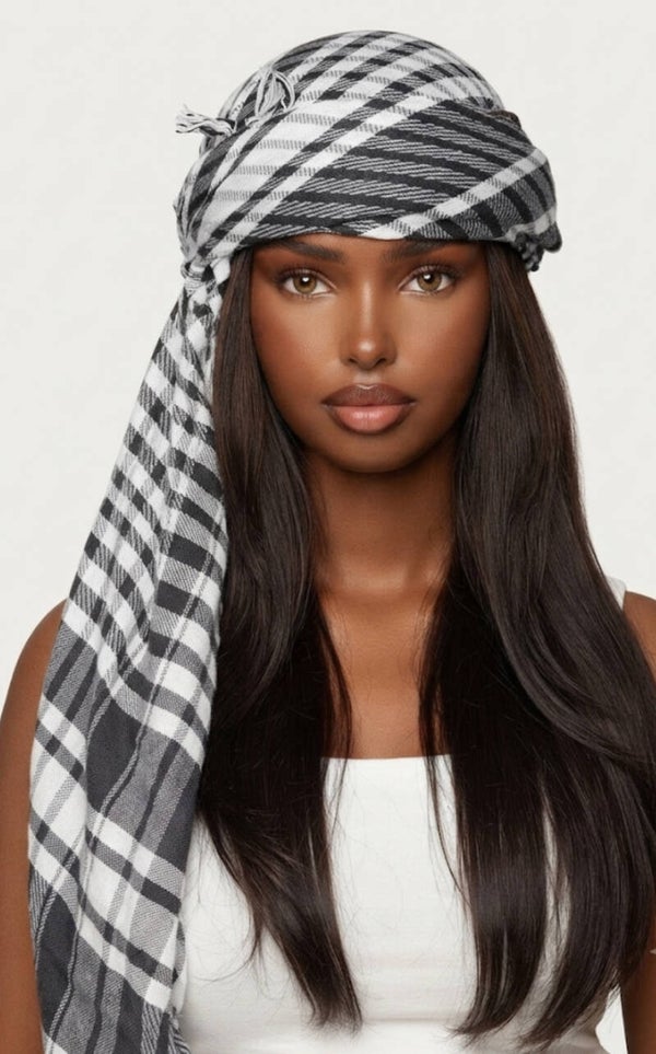 Plaid Square Headscarf