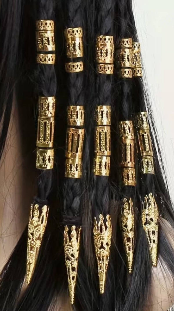 50pcs Golden Individual Combination Dreadlock Hair Rings