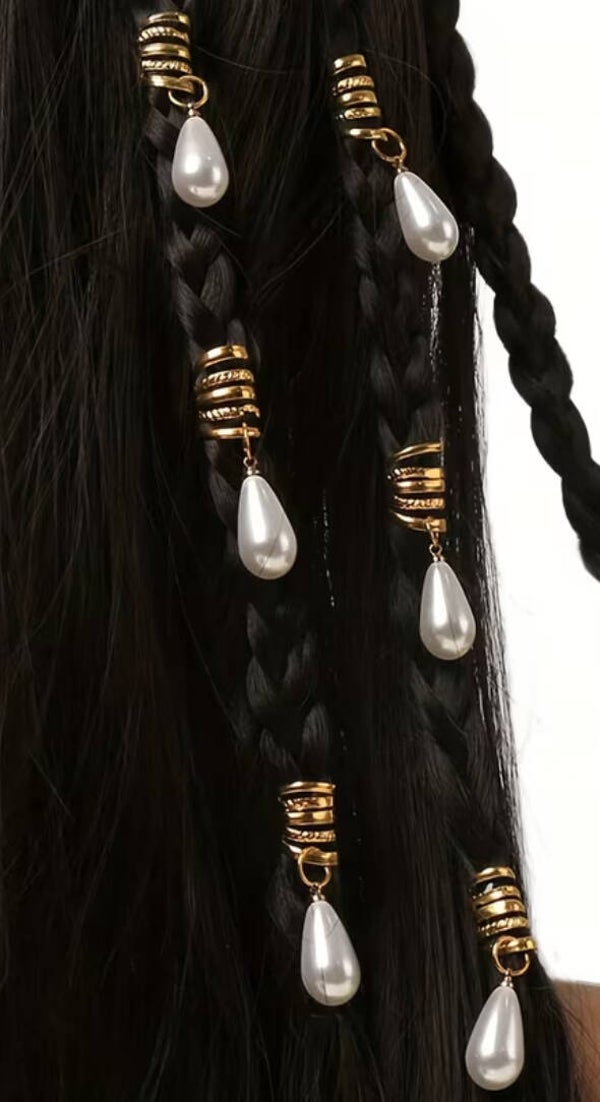 6pcs-braided hair beads