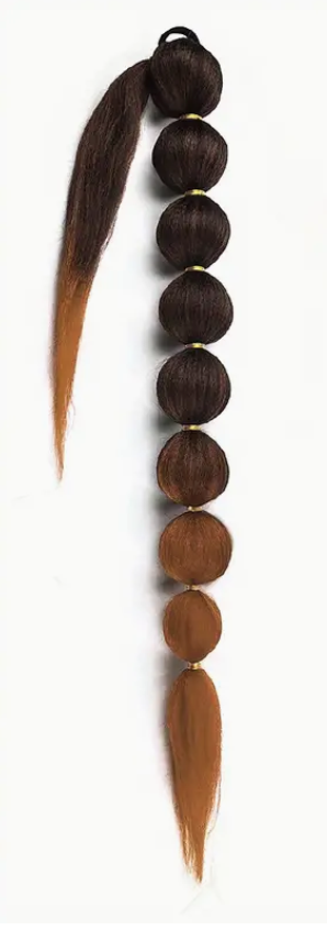 TBrown- Human Hair "34"" Chic Braided Bubble Ponytail Extension