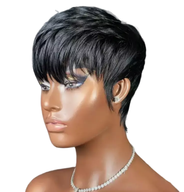 Natural Black - Human Hair Pixie Cut Wig