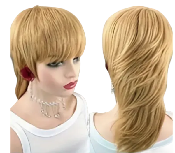 Golden Blonde - Mullet Wig Human Hair Wig