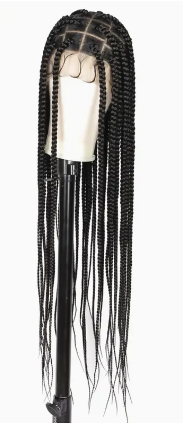 36" Large Square Knotless Box Braided Wig