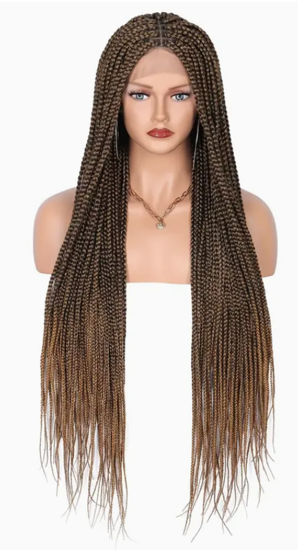 Light Brown-Synthetic Full Lace Braided Wigs