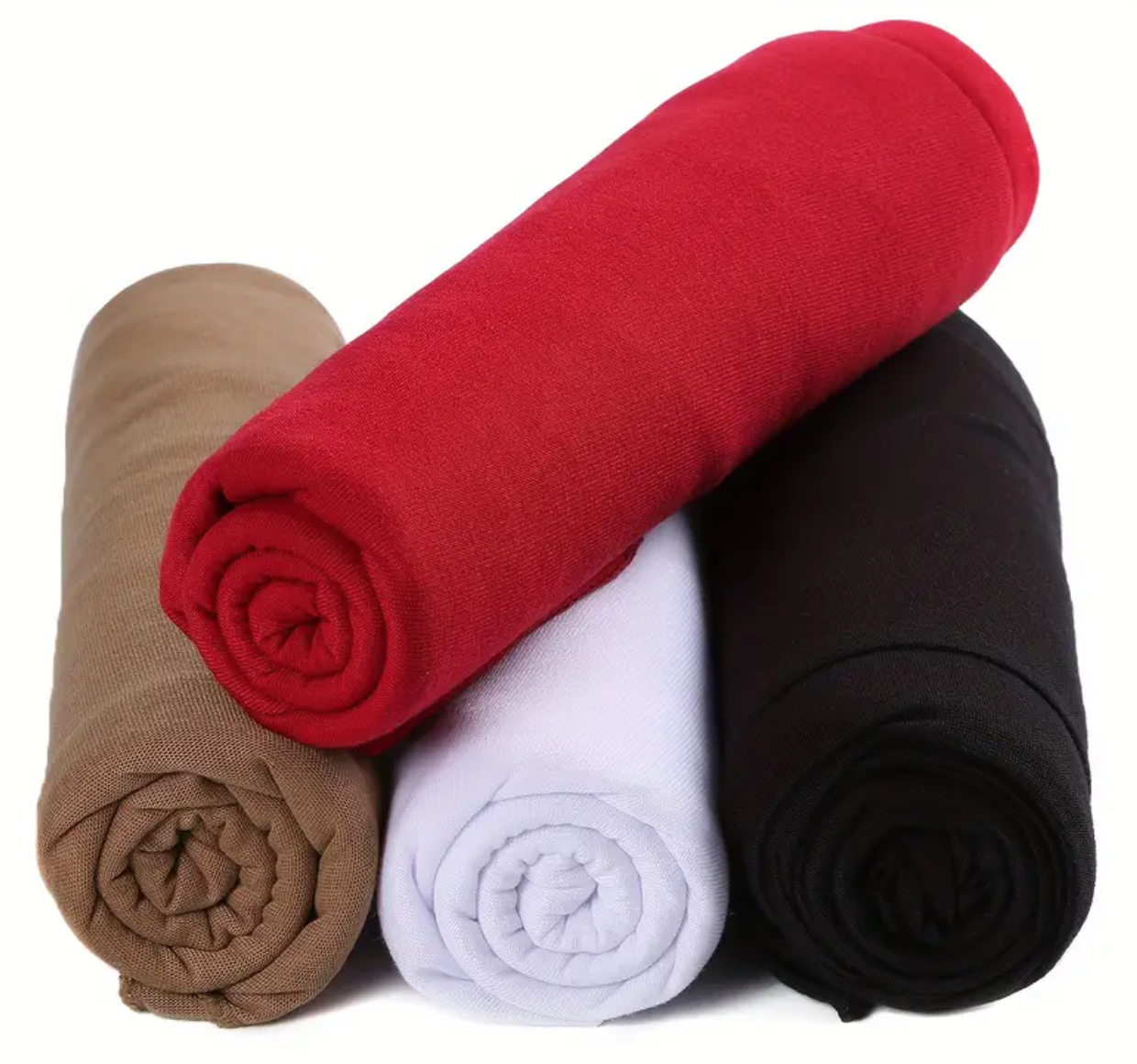4PCS -Boho Chic Pleated Turban Head Wrap - Red Mix