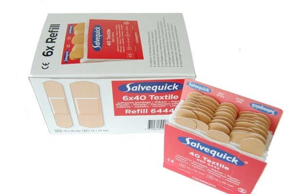 6 navullingen textiel pleister salvequick 6444