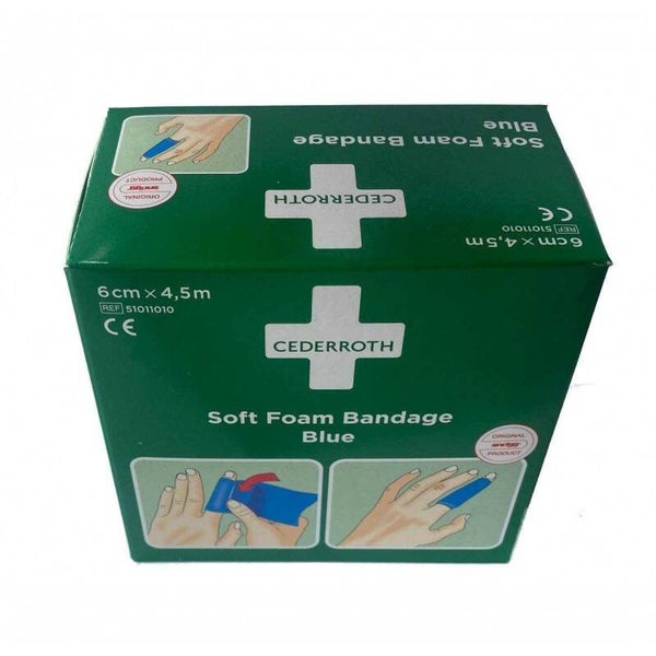 Cederroth Soft Foam Bandage blauw 6 cm x 4,5 m