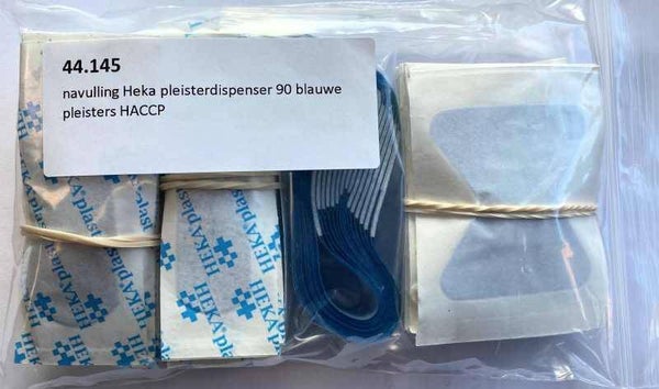 navulling Heka pleisterdispenser 90 blauwe pleisters HACCP