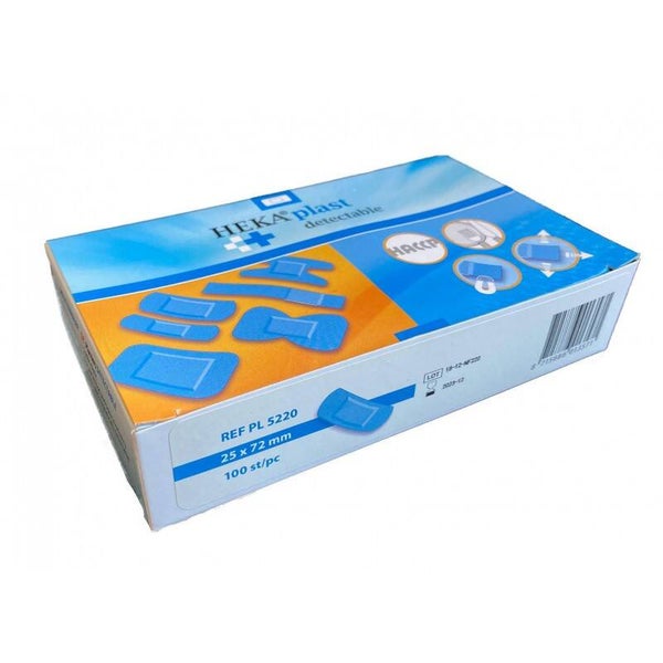 Pleister detectie plastic 100stuks (blauw)