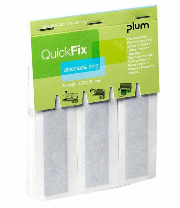 Quick navulling lange pleister blauw 30 stuks (haccp)
