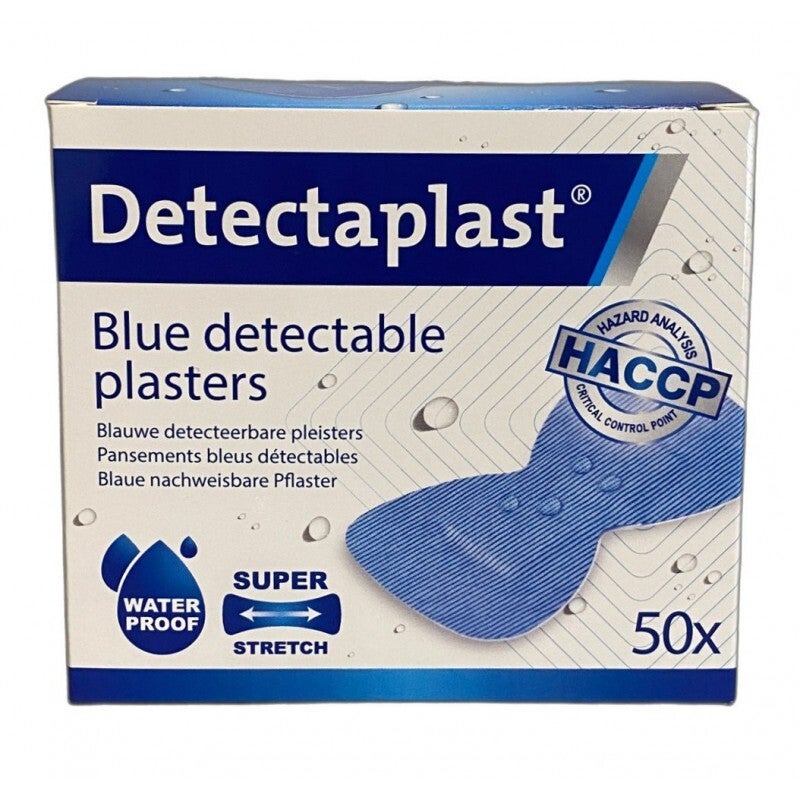 Vingertop pleister plastic detectie 50stuks (blauw)