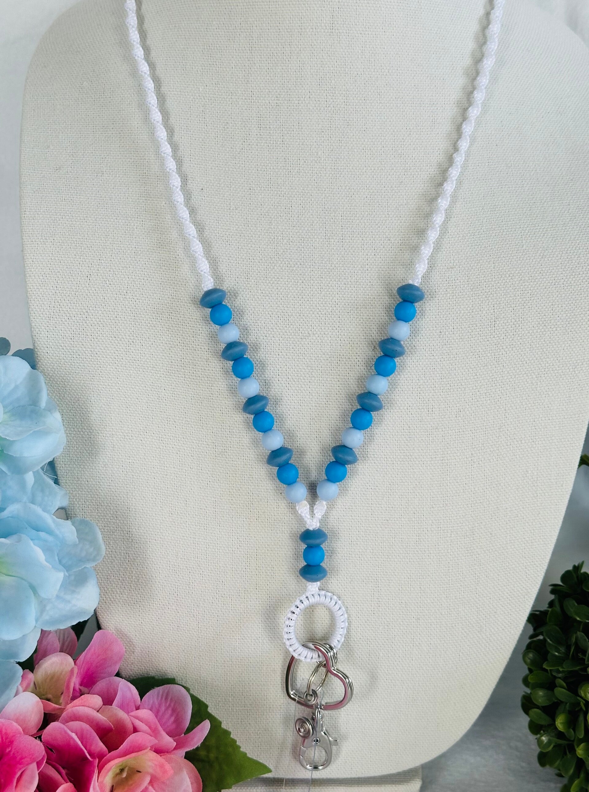 Lanyard Blanco y Azul
