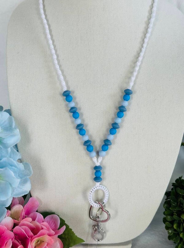 Lanyard Blanco y Azul