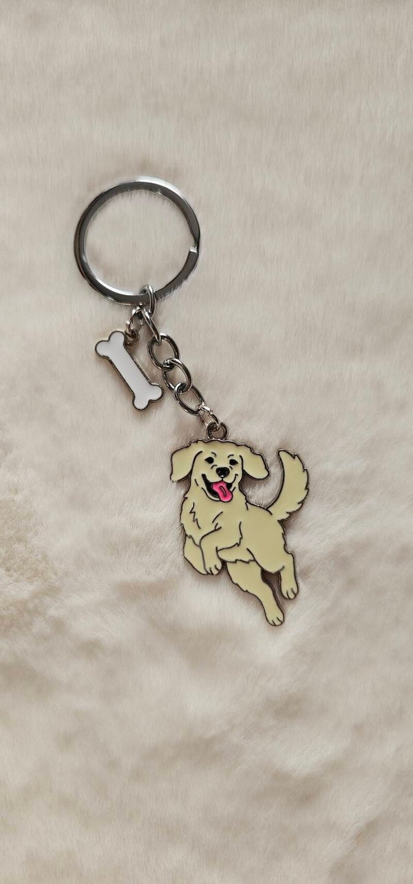 sleutelhanger golden retriever springend
