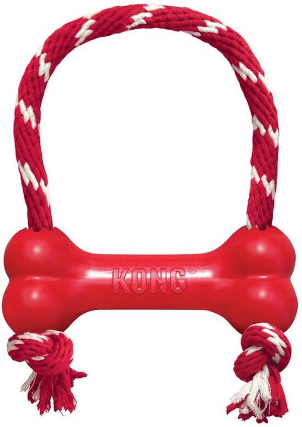 KONG goodie bone met touw - M