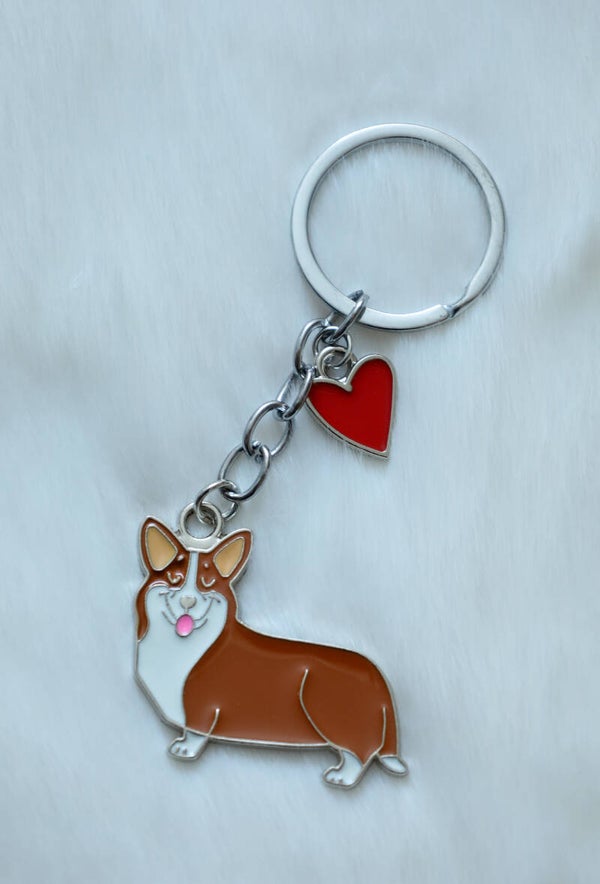 sleutelhanger corgi bruin