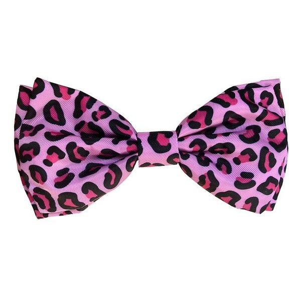 Pink leopard bow tie