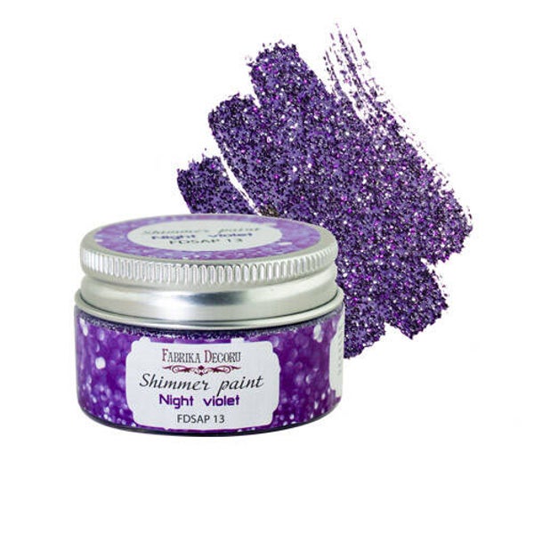 fabrika decoru shimmer paint night violet 30 ml