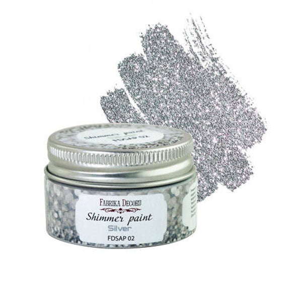 fabrika decoru shimmer paint silver 30 ml