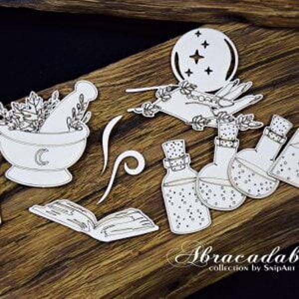 snipart chipboard magic set potions