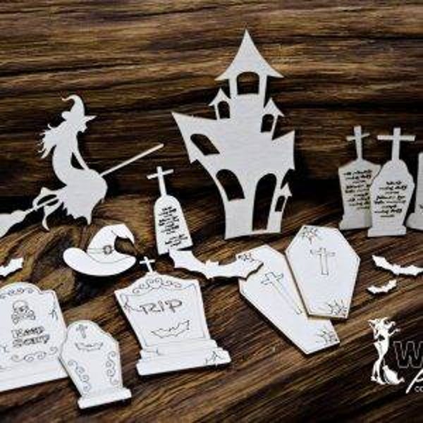 snipart chipboard witch please tombstones