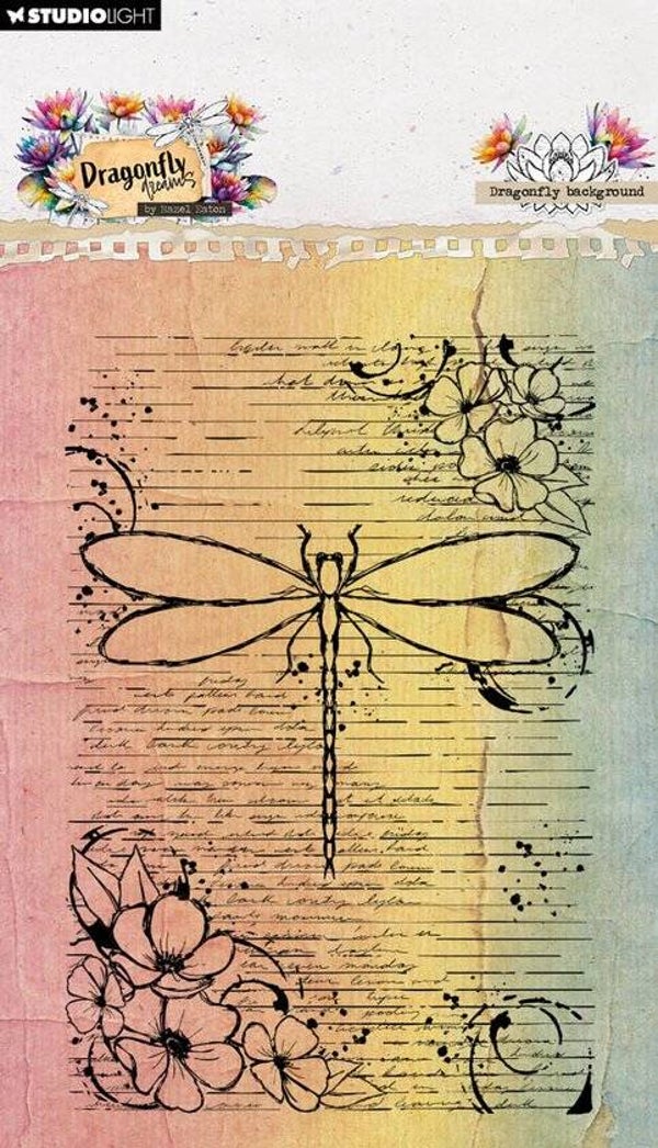 studio light clear stamp dragonfly background