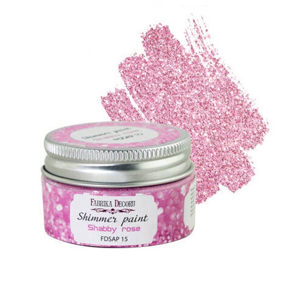 fabrika decoru shimmer paint shabby rose 30 ml