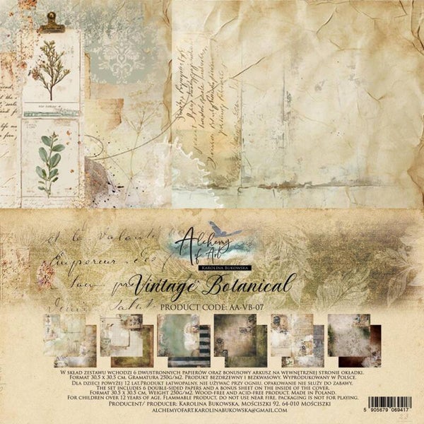 alchemy of art vintage botanical 30x30
