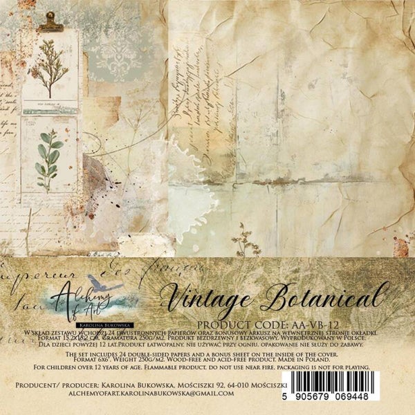 alchemy of art vintage botanical 15x15