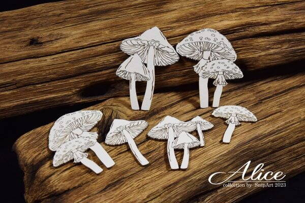 snipart chipboard alice kleine paddestoelen