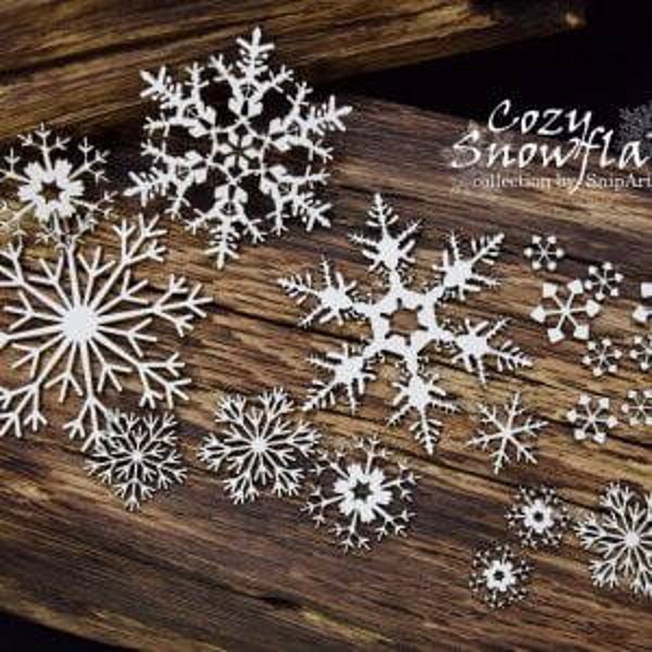 snipart chipboard cozy snowflakes- snowflakes