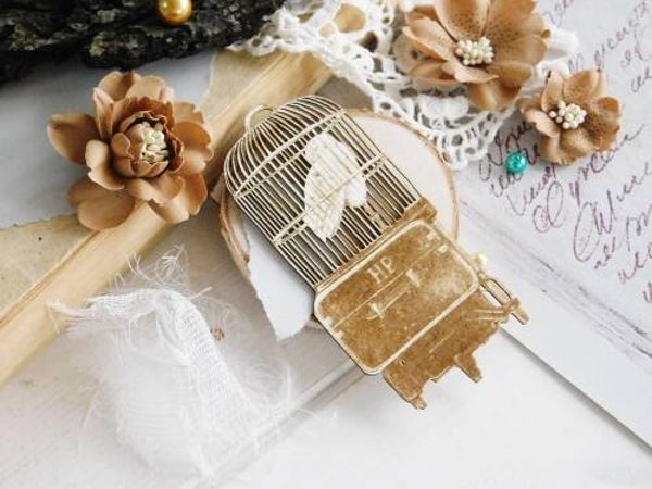 kreatywna chipboard harry potter hedwig in kooi