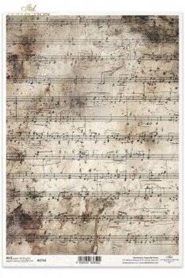 itd rijstpapier a4 vintage muziekblad