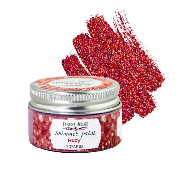 fabrika decoru shimmer paint ruby 30 ml