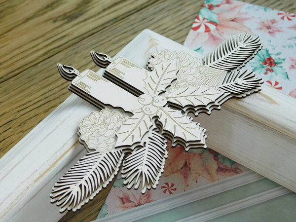 kreatywna chipboard kerstkrans