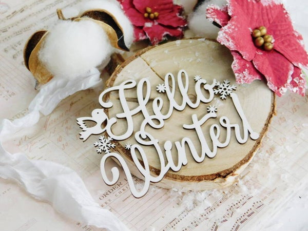 kreatywna chipboard hello winter