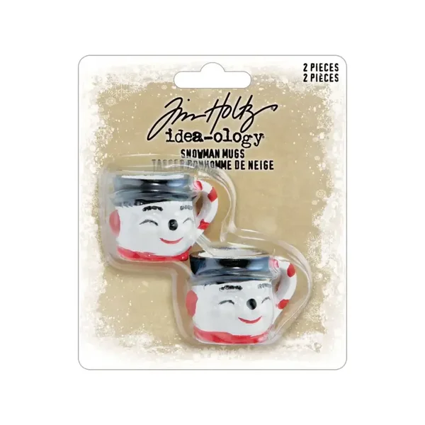 Tim Holtz Christmas Snowman Mugs