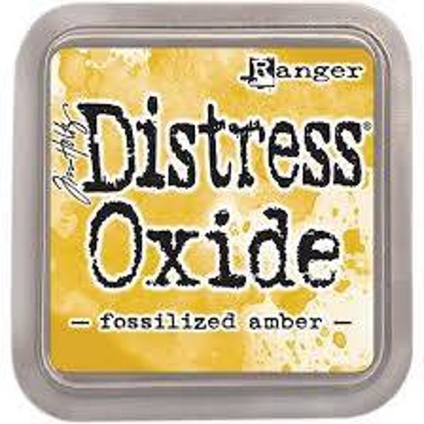 Distress oxide fossilized amber
