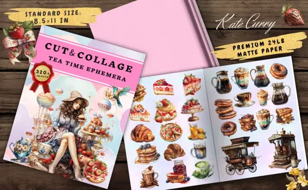 Cut and Collage Tea Time Ephemera Book