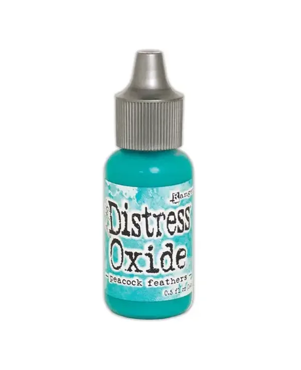 distress oxide re-inker peacock feathers