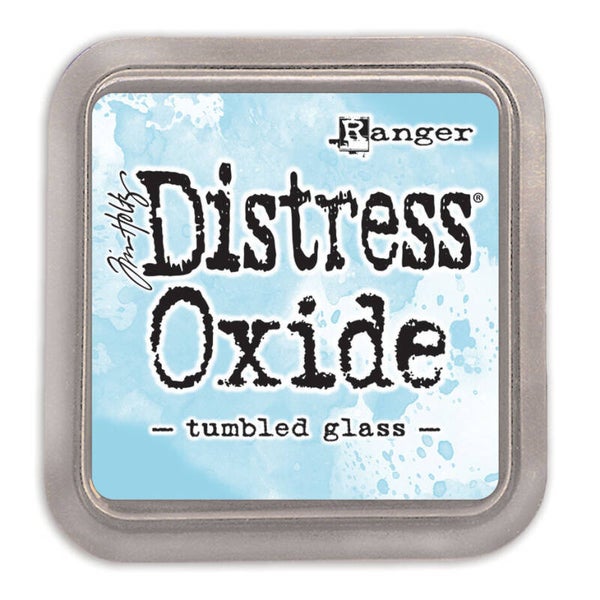 Distress oxide tumbled glass