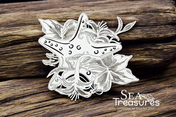 snipart chipboard sea treasures zeester