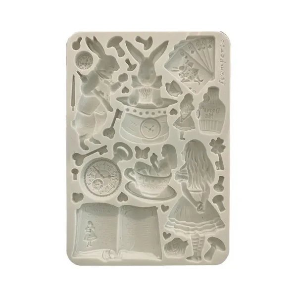 stamperia silicone mal Alice in Christmas