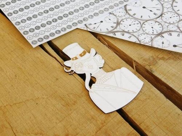 kreatywna chipboard steampunk vrouw