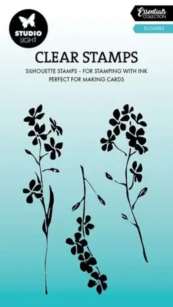 studio-light flowers silhouette clear stempel