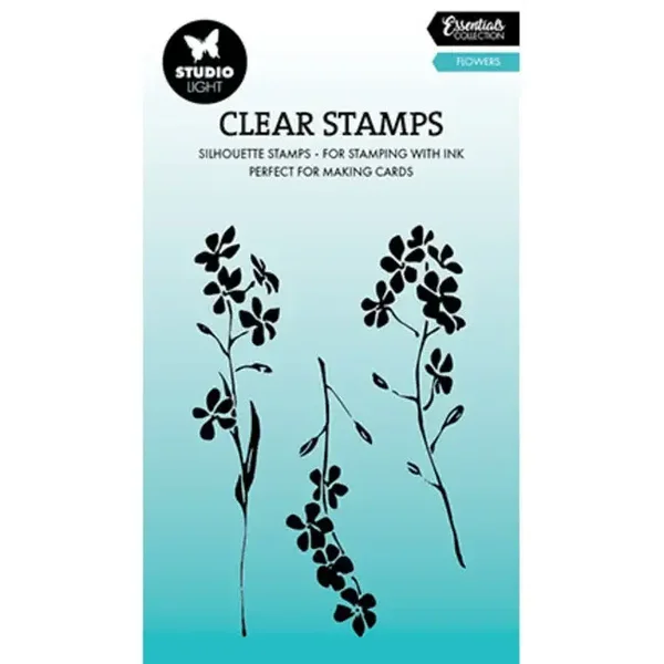 studio light clear stamp flowers silhouette