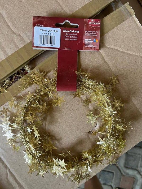 Weihnachtsdeko Girlande Gold