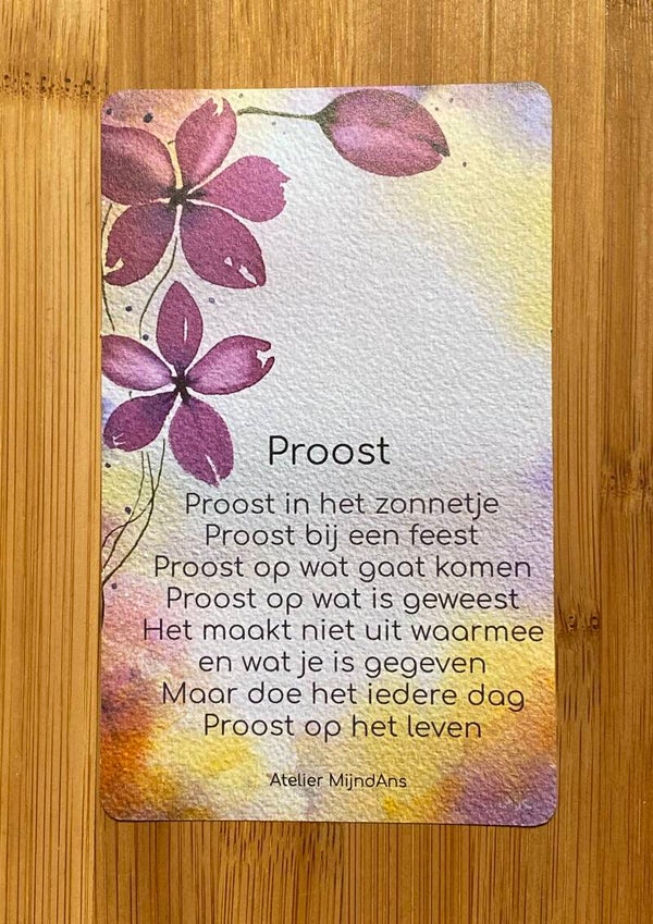 Fles etiketten 'Proost'