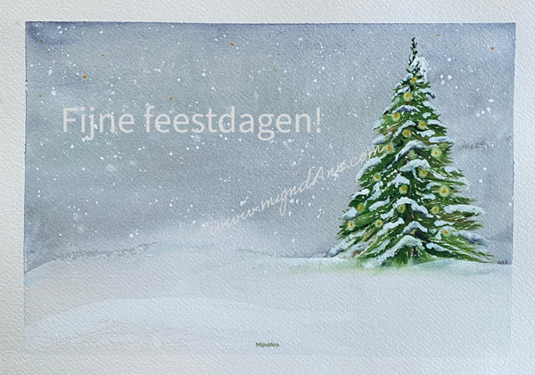 Digitale kerstkaart kerstboompje
